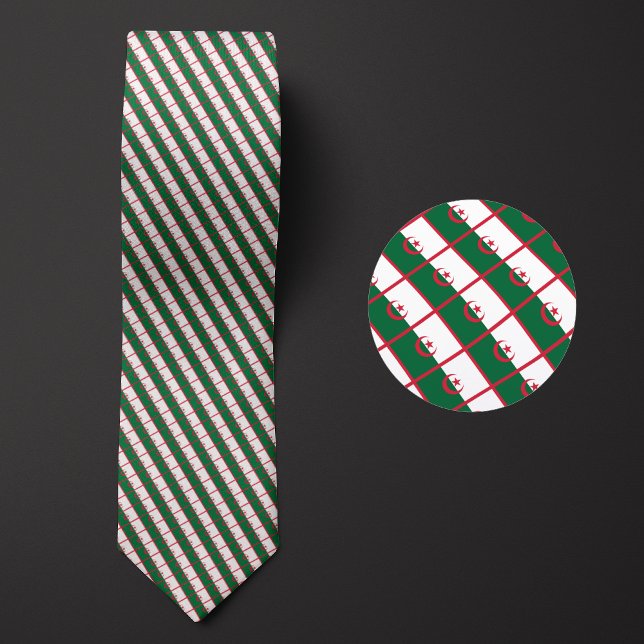 Flag of Algeria Pattern Neck Tie (Creator Uploaded)