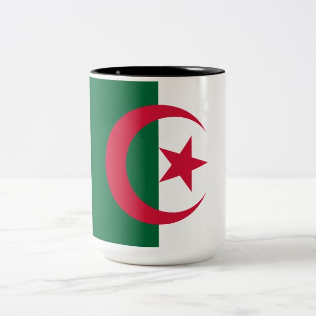 Flag of Algeria Two-Tone Coffee Mug (Center)