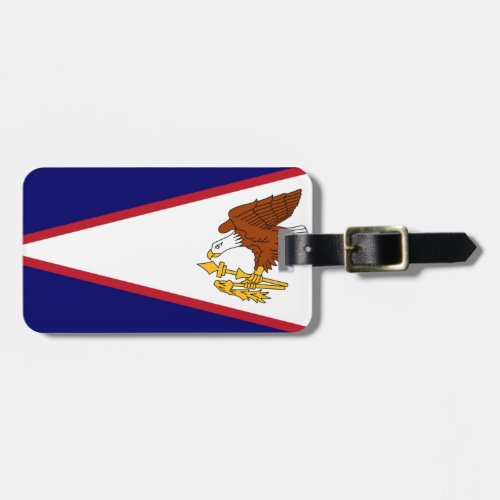 Flag of American Samoa Luggage Tag w leather strap