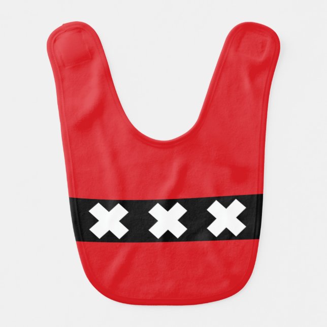 Flag of Amsterdam Baby Bib (Front)
