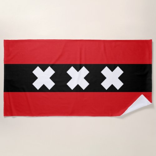 Flag of Amsterdam Beach Towel