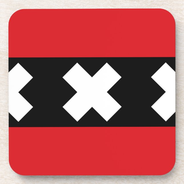 Flag of Amsterdam Beverage Coaster (Front)