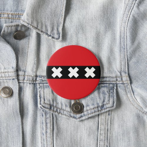 Flag of Amsterdam Button