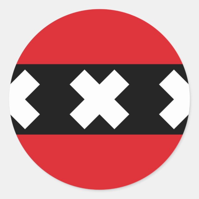 Flag of Amsterdam Classic Round Sticker (Front)