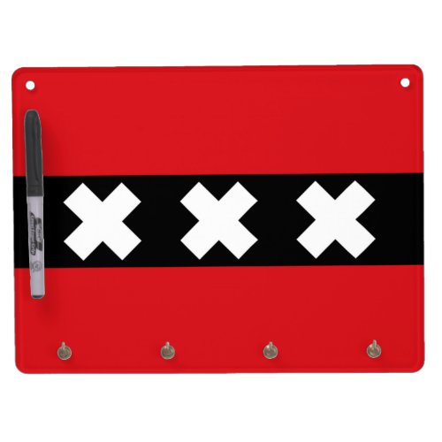 Flag of Amsterdam Dry Erase Board With Keychain Holder