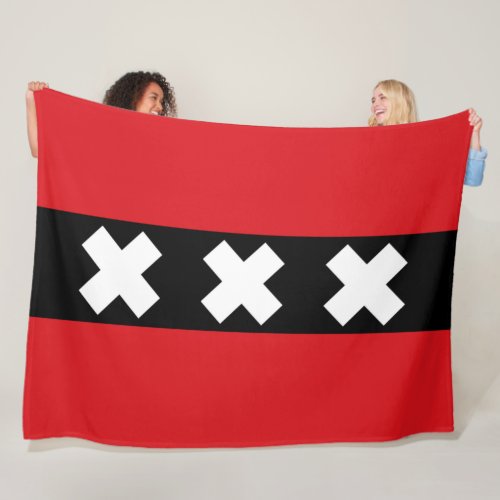 Flag of Amsterdam Fleece Blanket