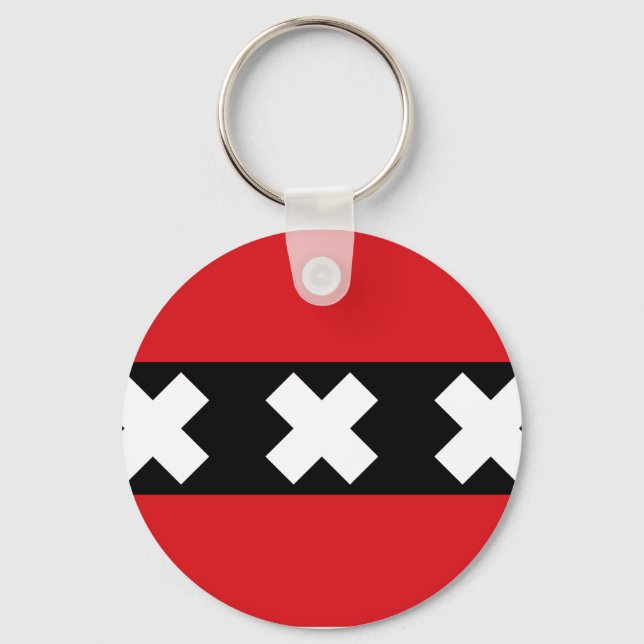 Flag of Amsterdam Keychain (Front)