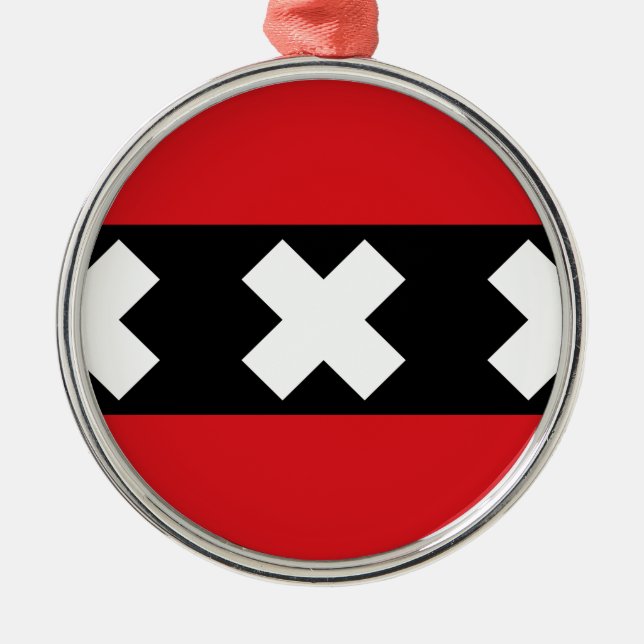 Flag of Amsterdam Metal Ornament (Front)