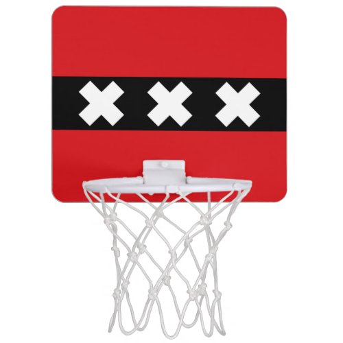 Flag of Amsterdam Mini Basketball Hoop