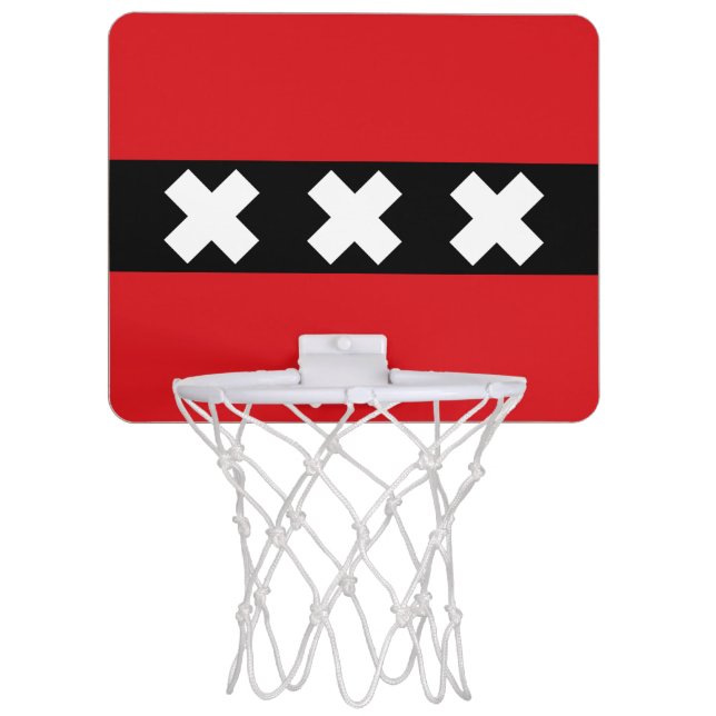 Flag of Amsterdam Mini Basketball Hoop (Front)