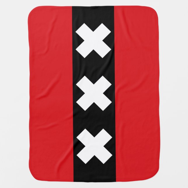 Flag of Amsterdam, Netherlands Baby Blanket (Front)