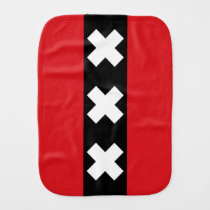 Flag of Amsterdam, Netherlands Baby Burp Cloth