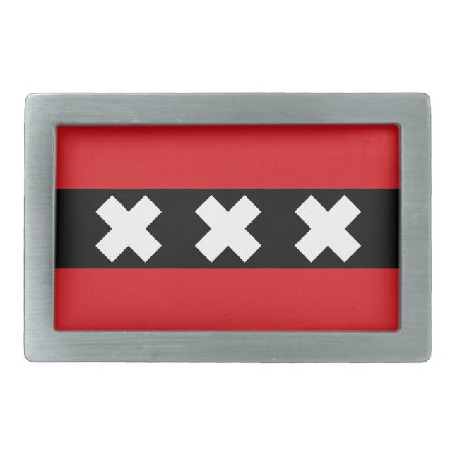 Flag of Amsterdam, Netherlands Belt Buckle (Front)