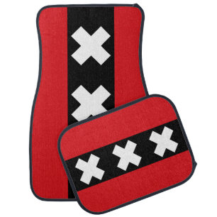 Flag of Amsterdam, Netherlands Car Floor Mat