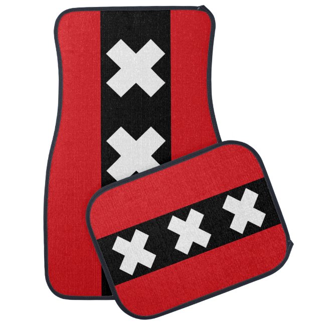 Flag of Amsterdam, Netherlands Car Floor Mat (Set)