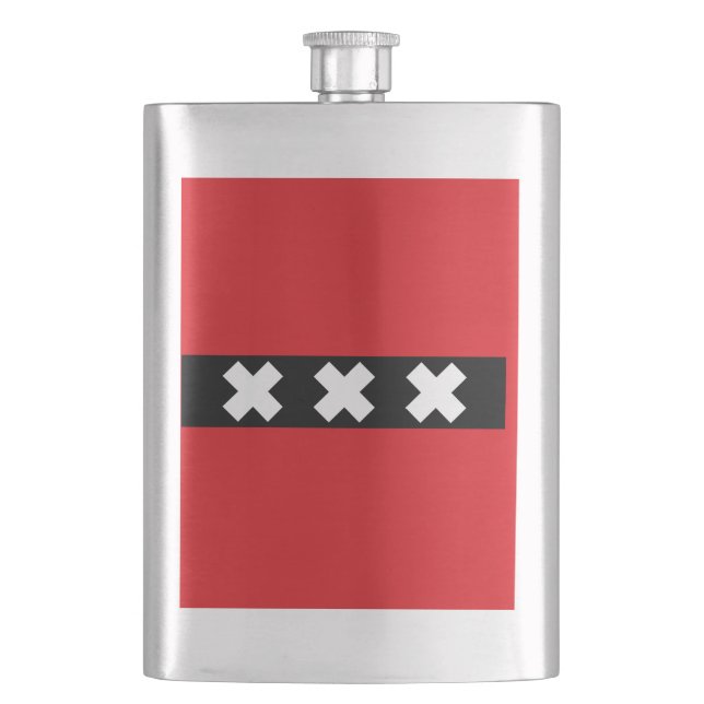 Flag of Amsterdam, Netherlands Flask (Front)