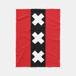 Flag of Amsterdam, Netherlands Fleece Blanket