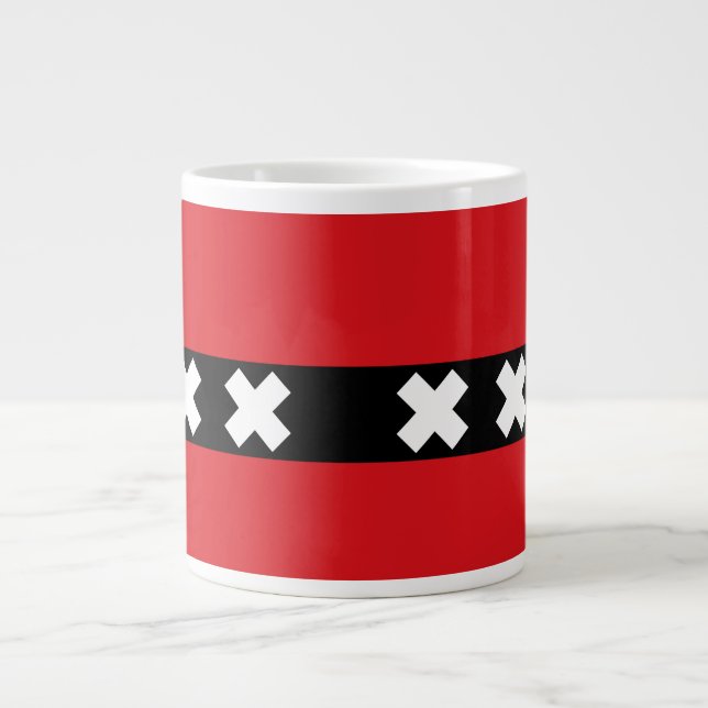 Flag of Amsterdam, Netherlands Giant Coffee Mug (Front)