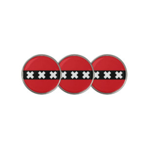 Flag of Amsterdam, Netherlands Golf Ball Marker