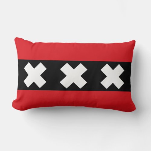 Flag of Amsterdam Netherlands Lumbar Pillow