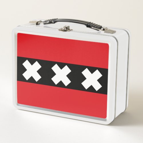 Flag of Amsterdam Netherlands Metal Lunch Box