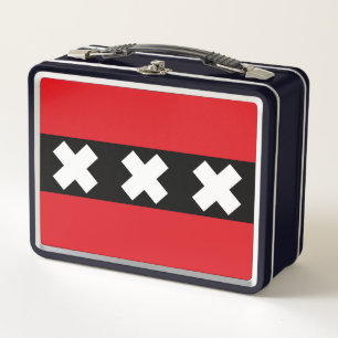 Flag of Amsterdam, Netherlands Metal Lunch Box