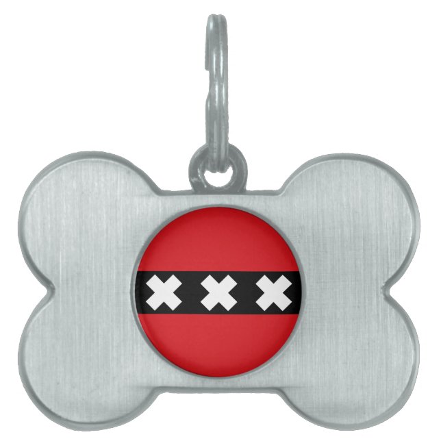 Flag of Amsterdam, Netherlands Pet ID Tag (Front)