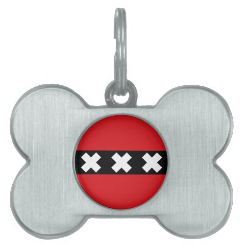 Flag of Amsterdam Netherlands Pet ID Tag