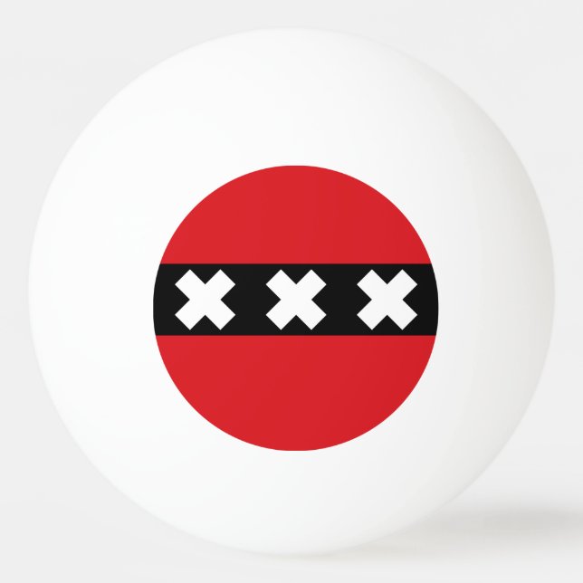 Flag of Amsterdam, Netherlands Ping Pong Paddle Ball (Front)