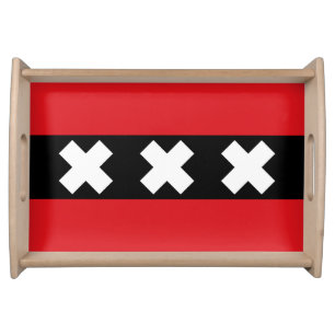 Flag of Amsterdam, Netherlands Serving Tray
