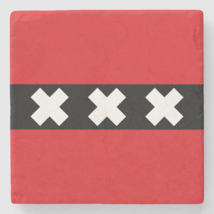 Flag of Amsterdam, Netherlands Stone Coaster