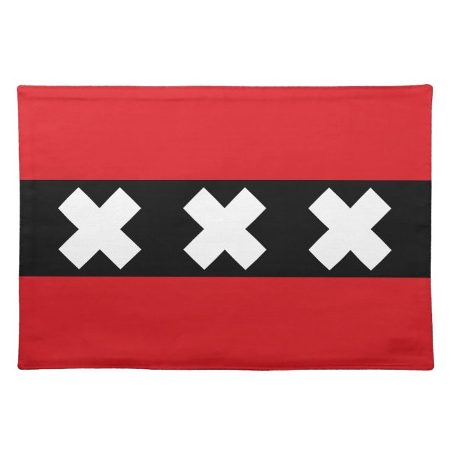 Flag of Amsterdam, Netherlands Tote Bag Cloth Placemat (Front)