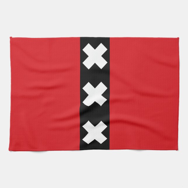 Flag of Amsterdam, Netherlands Tote Bag Kitchen Towel (Horizontal)