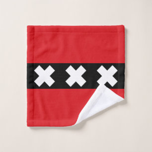Flag of Amsterdam, Netherlands Wash Cloth