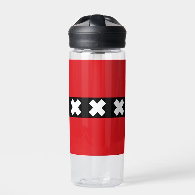 Flag of Amsterdam, Netherlands Water Bottle (Front)