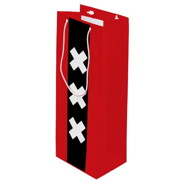 Flag of Amsterdam, Netherlands Wine Gift Bag (Front Angled)
