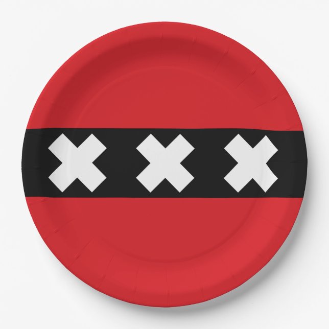 Flag of Amsterdam Paper Plates (Front)