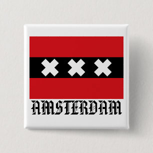 Flag of Amsterdam Pinback Button