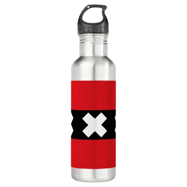 Flag of Amsterdam Stainless Steel Water Bottle (Front)
