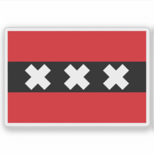 Flag of Amsterdam, the Netherlands Sticker