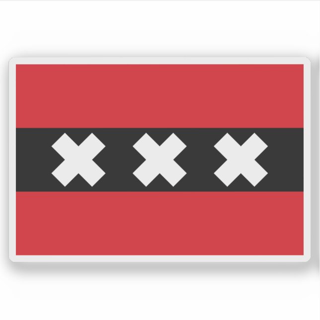 Flag of Amsterdam, the Netherlands Sticker (Front)