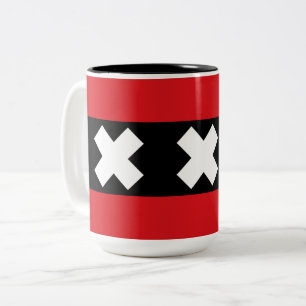 Flag of Amsterdam Two-Tone Coffee Mug