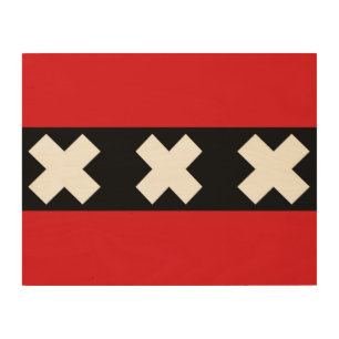 Flag of Amsterdam Wood Wall Decor