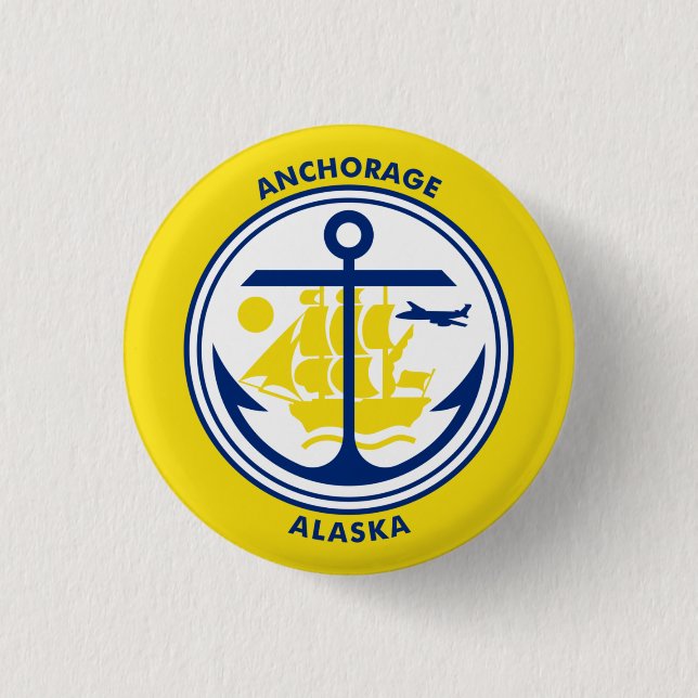 Flag of Anchorage, Alaska Button (Front)