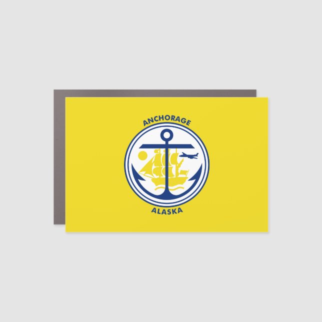 Flag of Anchorage, Alaska Car Magnet (Front)