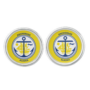 Flag of Anchorage, Alaska Cufflinks