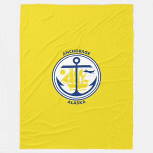 Flag of Anchorage, Alaska Fleece Blanket