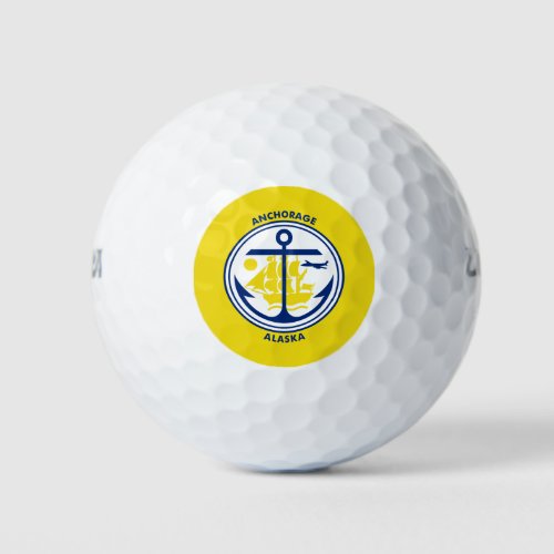 Flag of Anchorage Alaska Golf Balls