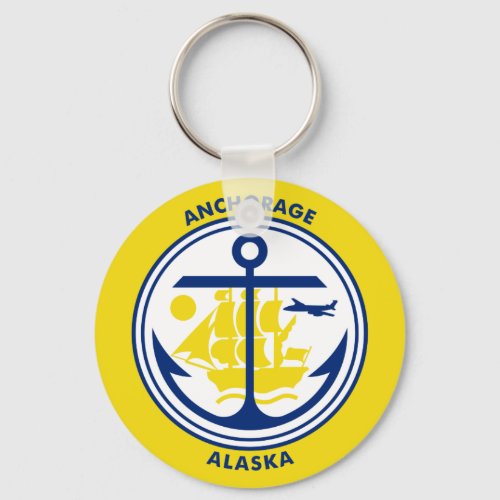 Flag of Anchorage Alaska Keychain