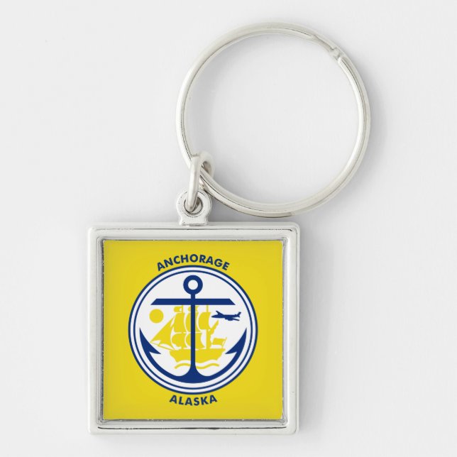 Flag of Anchorage, Alaska Keychain (Front)